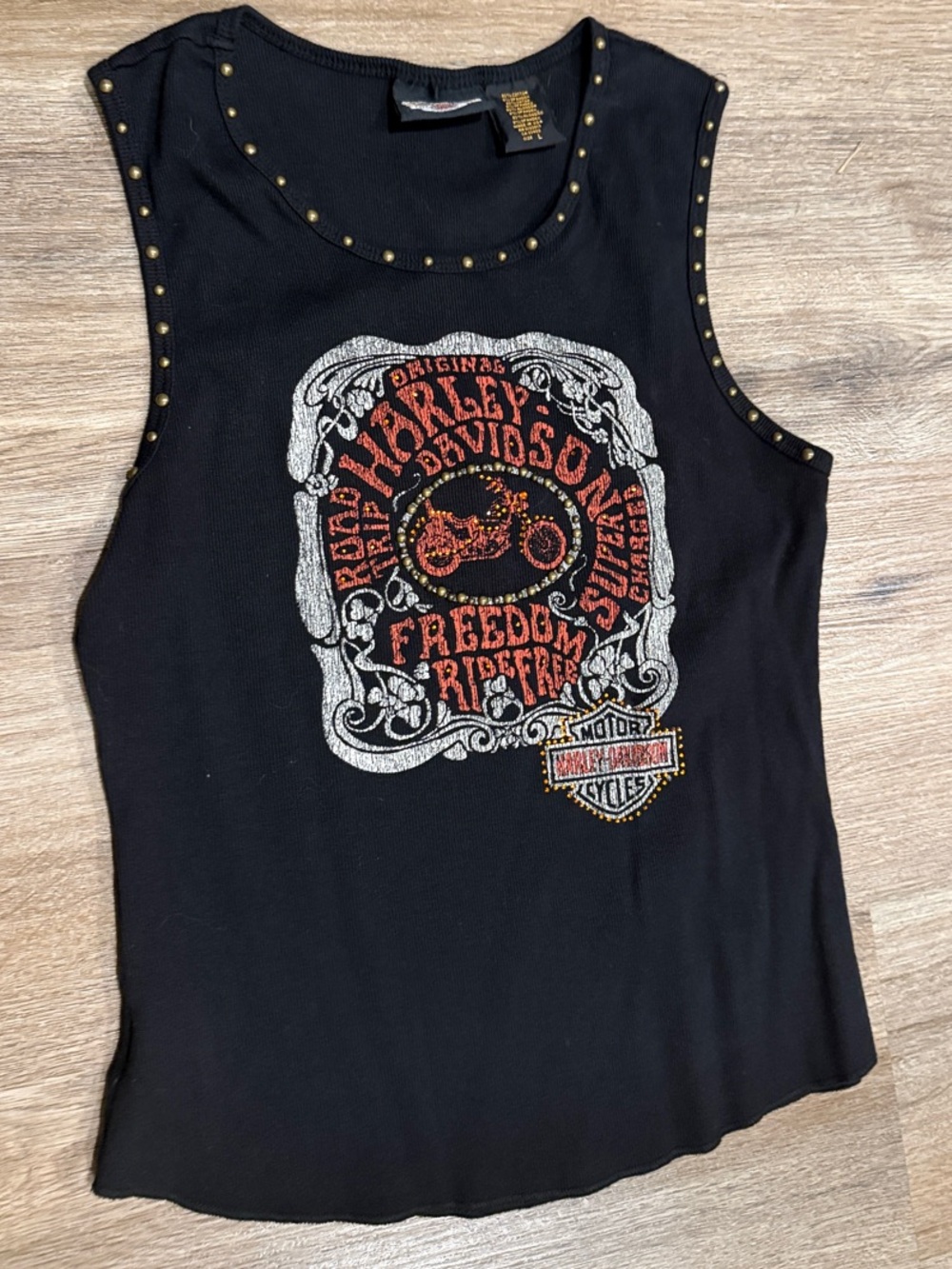 NWOT Harley-Davidson Black Studded Motorcycle Graphic Tank